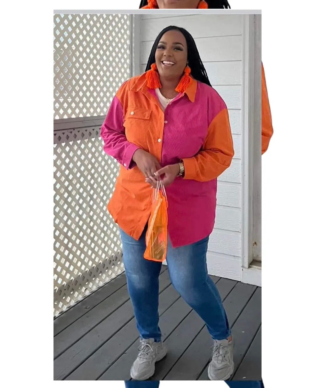 Neon Orange Tassel Earrings